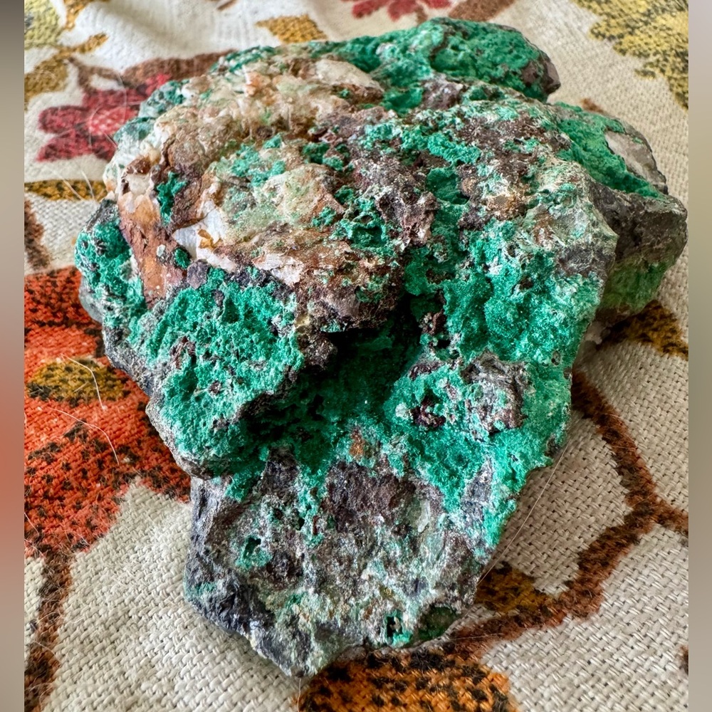 Emerald Green Malachite Crystalline Decor Accent